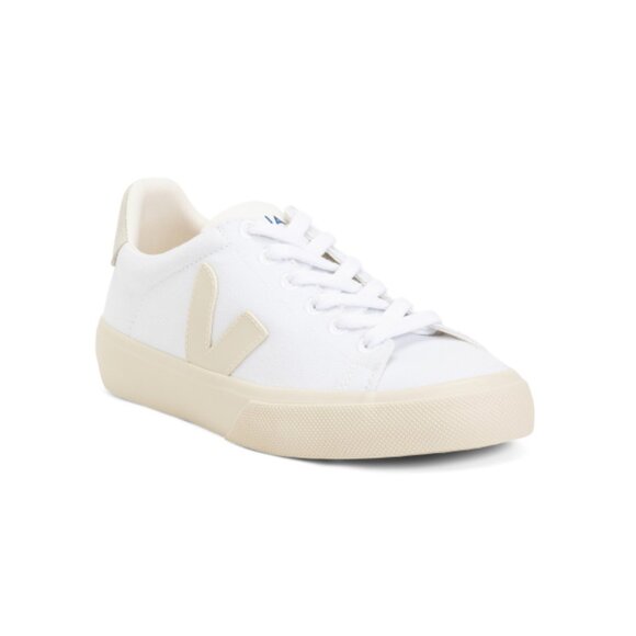 VEJA White/Beige Made In Brazil Canvas Campo Sneakers